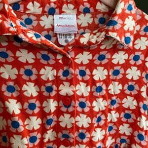 Hanna Andersson Red and Blue Floral Button Down Baby Doll Dress